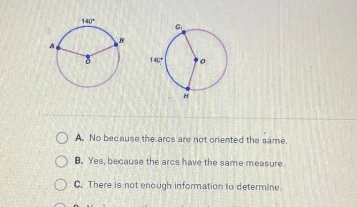 Which arc is congruent to eh